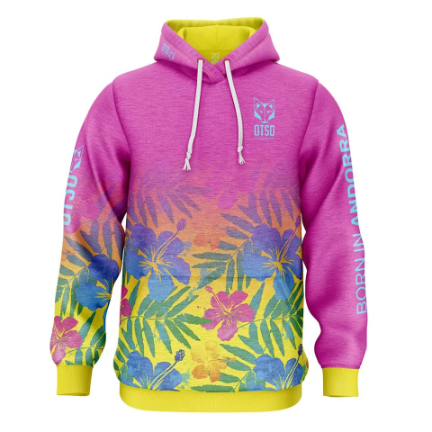 BLUZA Z KAPTUREM HOODIE FLORAL PINK OTSO