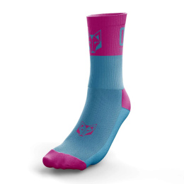 SKARPETY MEDIUM CUT LIGHT BLUE/FLUO PINK OTSO