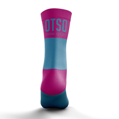 SKARPETY MEDIUM CUT LIGHT BLUE/FLUO PINK OTSO