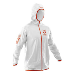 KURTKA UNISEX WATERPROOF WINDBREAKER WHITE & FLUO ORANGE OTSO