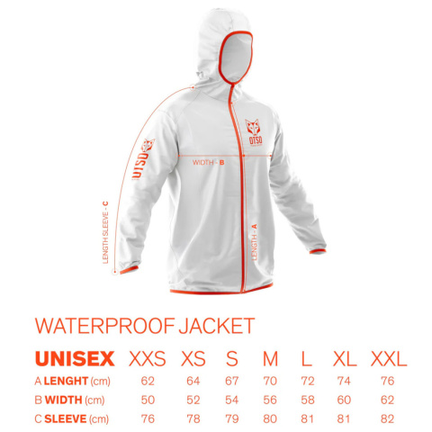 KURTKA UNISEX WATERPROOF WINDBREAKER WHITE & ROYAL BLUE OTSO