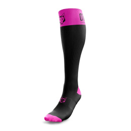 SKARPETY KOMPRESYJNE PODKOLANÓWKI COMPRESSION RECOVERY BLACK & FLUO PINK OTSO