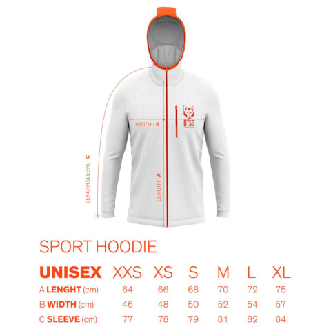 BLUZA SPORTOWA UNISEX HOODIE FLUO ORANGE FLUO YELLOW OTSO